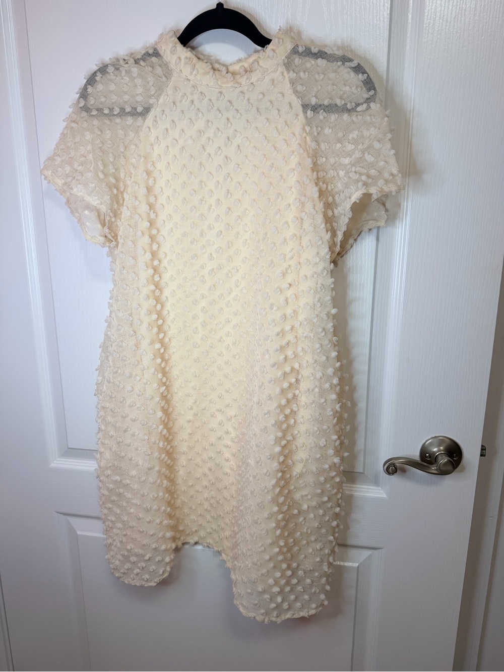 Listicle Cream Textured Mini Shift Dress